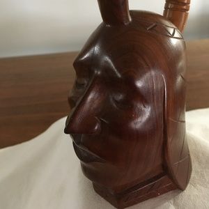 Carved Mayan Warrior Head